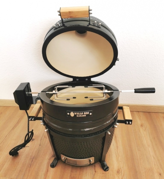 Zubehör WILLS BIG Kamado bbq Keramik Grill Rotisserie Drehspieß Zubehör für 15 zoll